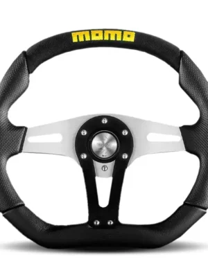 MOMO Trek sportovní kožený volant 350 mm s černou alcantarou Speciální Cena