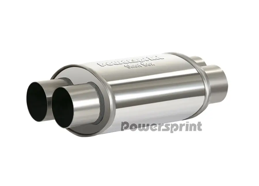 Powersprint koncový výfukový tlumič oválný X, vnější průměr příruby 4x63,5 mm, celková délka 570mm Dokud Zásoby Vydrží