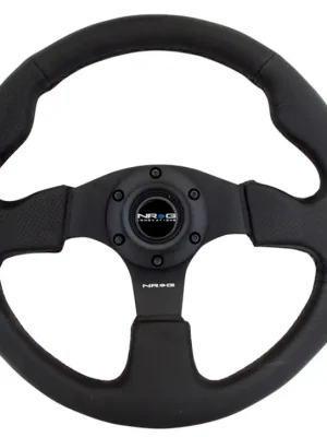 Tovární Cena NRG Innovations sportovní volant New Age s průměrem 320mm, v koženém provedení s třemi variantami prošívání, barva prošívání volantu Černá