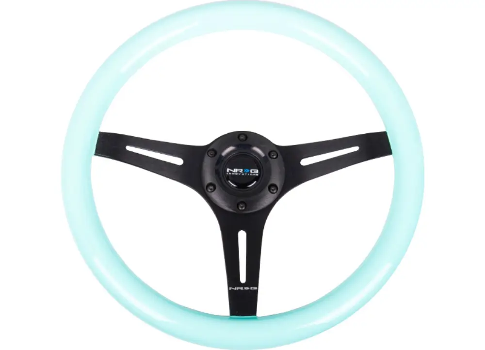 NRG Innovations sportovní dřevěnný volant Deep Dish Wood Grain s průměrem 350mm, s černým středem, barva světle modrá Pouze Dnes