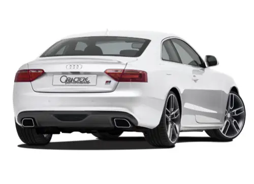 CARACTERE spoiler pod originální zadní nárazník pro Audi A5 (8T) s exteriérovým paketem S-Line, varianta včetně koncového tlumiče s koncovkami na obou stranách pro motory 2,0TFSI Super Cena