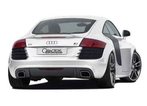 CARACTERE kompletní zadní nárazník pro Audi TT (8J) Coupe / Roadster r.v. od 2007 (s APS), varianta se dvěma výřezy pro originální koncovku výfuku pro motory 3,2L V6 Odeslání Ihned