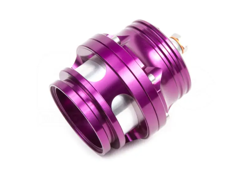 Víkendová Akce Forge Motorsport univerzální otevřený Blow Off Ventil (BOV) 50 mm, barva ventilu Fialová, typ pružiny Žlutá pružina + 15,65 mm podložka (-8 PSI)