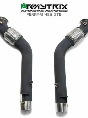 Armytrix nerezový keramickým povlakem izolovaný vysoce průchozí downpipe bez katalyzátoru pro Ferrari 488 GTB/Spider 3.9 V8 Twin Turbo (2015-) Výprodej
