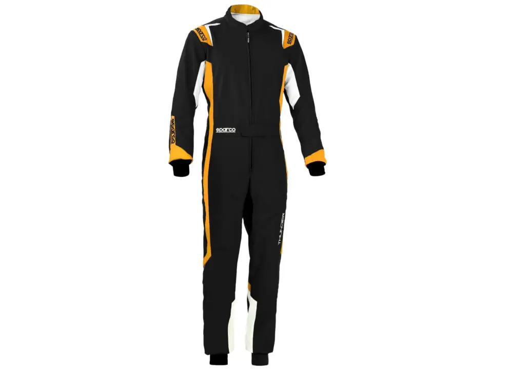 Tovární Cena Kartingová kombinéza Sparco Thunder, homologace FIA, barva černo-oranžová, velikost M