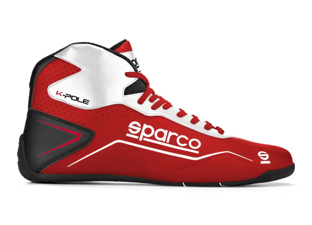 Kartingové boty Sparco K-Pole, barva červeno-bílá, velikost 48 Zlevněný