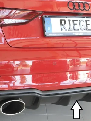 Rieger vložka zadního nárazníku pro Audi A3 8V 3-dvéř. (convertible 8V7), 5-dvéř. (sedan 8VS) po faceliftu, plast ABS bez povrchové úpravy, pro sportovní koncovky na obou stranách 152x95 mm Objednat Nyní