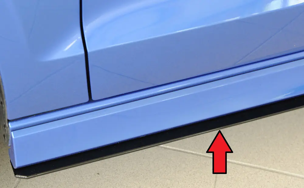 Bezpečná Platba Rieger spoiler pod boční práh mont. strana levá pro Audi A3 8V 5-dvéř. (sedan 8VS) vč. faceliftu, r.v. 07/12-08/16, 09/16-, plast ABS bez povrchové úpravy