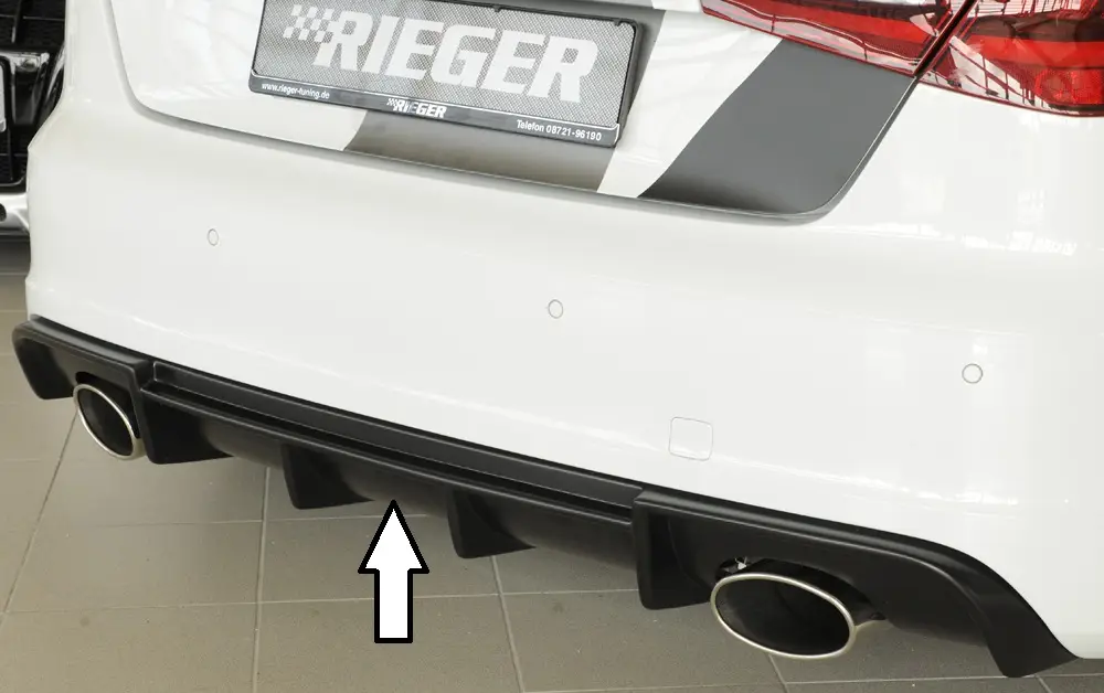 Rieger vložka zadního nárazníku pro Audi A3 S3 8V 3-dvéř. (hatchback 8V1), 5-dvéř. (sportback 8VA) před faceliftem, plast ABS bez povrchové úpravy Vrácení Zdarma