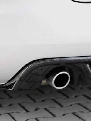 Hit Sezóny Rieger vložka zadního nárazníku pro Audi A4 8H kabriolet, plast ABS s povrchovou úpravou Carbon-Look, pro orig. koncovky na obou stranách