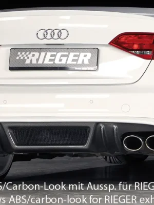 Nová Kolekce Rieger spoiler pod zadní nárazník pro Audi A4 B8, B81 avant, sedan před faceliftem r.v. 11/07-12/11, plast ABS bez povrchové úpravy, S-Line, pro koncovky na obou stranách
