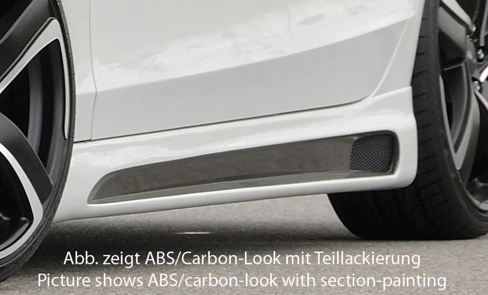 Akční Cena Rieger boční práh mont. strana levá pro Audi A4 S4 B8, B81 avant, sedan, r.v. 11/08-, plast ABS bez povrchové úpravy, s prolisem a výřezem