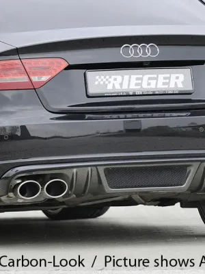 Must-Have Rieger vložka zadního nárazníku (GBL-55438) pro Audi A5 B8, B81 Sportback před faceliftem, plast ABS lakovaný do černé lesklé barvy