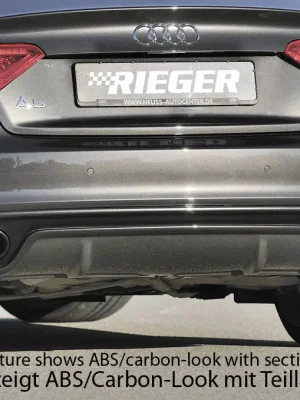 Rieger vložka zadního nárazníku pro Audi A5 S5 B8, B81 Sportback po faceliftu, plast ABS s povrchovou úpravou Carbon-Look, S-Line, pro oválné výfukové deflektory na obou stranách 185x120 mm Nejlepší Volba