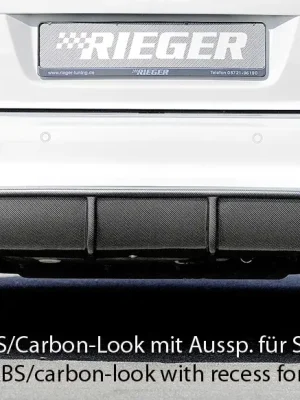 Rieger vložka zadního nárazníku pro Audi A6 4F avant, sedan po faceliftu, plast ABS lakovaný do černé lesklé barvy, pro orig. koncovky vlevo/vpravo Dokud Zásoby Vydrží