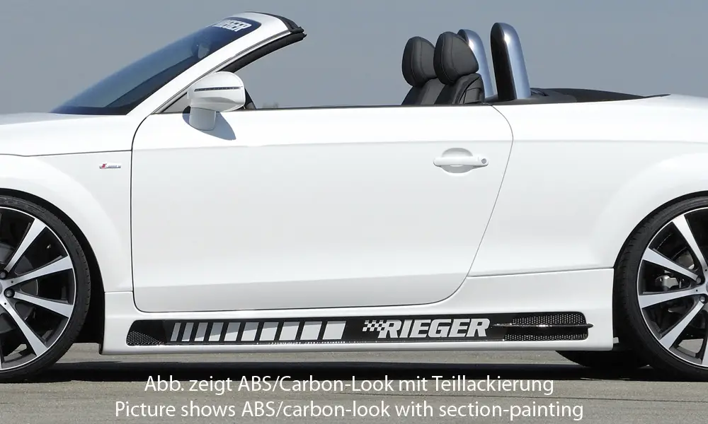 Rieger boční práh mont. strana levá pro Audi TT 8J kupé, roadster, r.v. 09/06-, plast ABS s povrchovou úpravou Carbon-Look Top Prodej