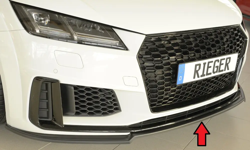 Rieger lipa pod přední nárazník pro Audi TT 8J-FV, 8S kupé, roadster po faceliftu, 09/18-, plast ABS bez povrchové úpravy Hit Sezóny