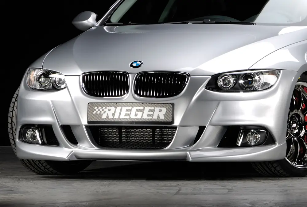 Rieger přední nárazník pro BMW řada 3 E92, E93 kabriolet, kupé před faceliftem, plast ABS bez povrchové úpravy, pro vozy bez ostřikovačů světlometů a parkovacího asistenta (PDC) Značkový