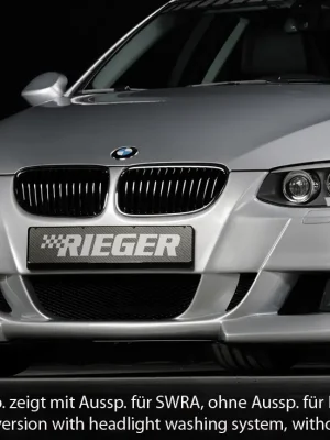 Nejprodávanější Rieger přední nárazník pro BMW řada 3 E92, E93 kabriolet, kupé po faceliftu LCI, plast ABS bez povrchové úpravy, pro vozy s parkovacím asistentem (PDC)