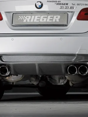 Výhodná Nabídka Rieger vložka zadního nárazníku pro BMW řada 3 E92, E93 kabriolet, kupé vč. faceliftu, plast ABS s povrchovou úpravou Carbon-Look, pro dvojité koncovky na obou stranách 4x90 mm