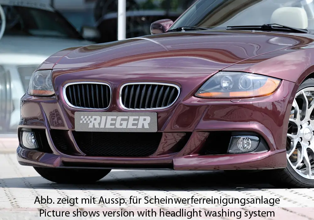 Rieger přední nárazník pro BMW Z4 E85 roadster před faceliftem, plast ABS bez povrchové úpravy, s výřezy pro mlhová světla, pro vozy bez ostřikovačů světlometů Akční Cena