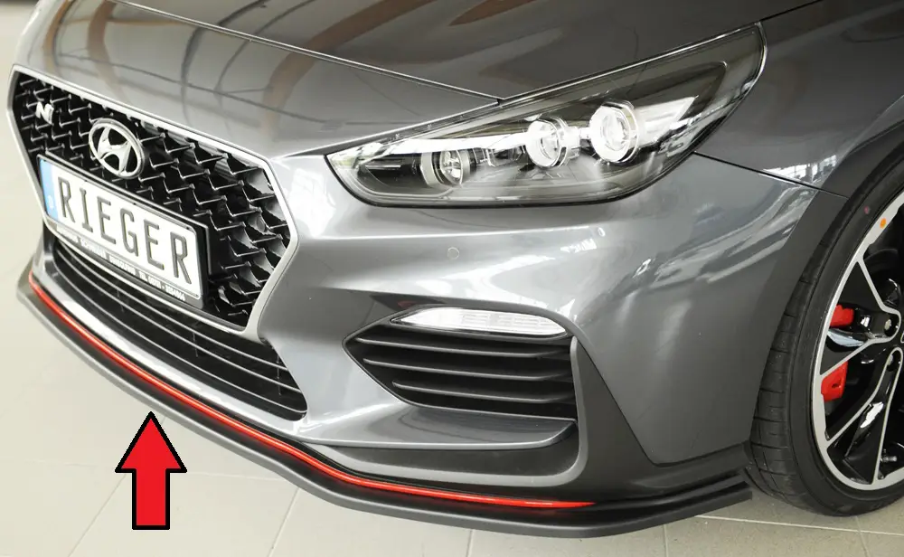 Rieger lipa pod přední nárazník pro Hyundai i30 N PDE 5-dvéř. (fastback), 5-dvéř. (hatchback), 07/17-, plast ABS bez povrchové úpravy Rychlé Dodání