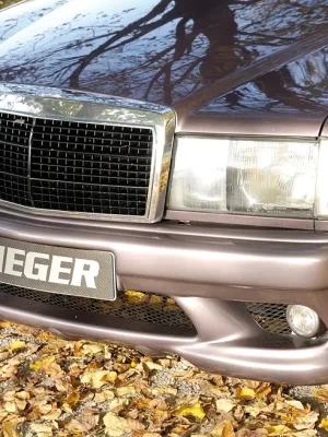 Expresní Doručení Rieger přední nárazník pro Mercedes 190 W201 sedan, plast ABS bez povrchové úpravy, s výřezem pro mlhová svěla