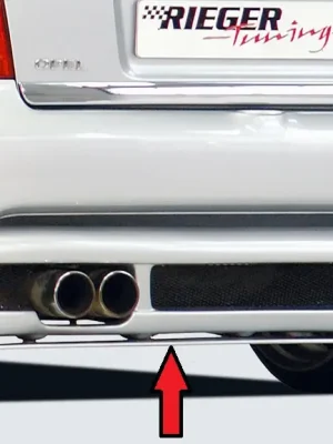 Rieger lipa pod zadní nárazník pro Opel Astra G 3-dvéř., cabrio, kupé, plast ABS bez povrchové úpravy Finální Výprodej