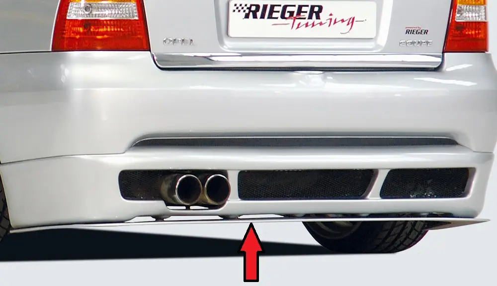 Rieger lipa pod zadní nárazník pro Opel Astra G 3-dvéř., cabrio, kupé, plast ABS bez povrchové úpravy Finální Výprodej