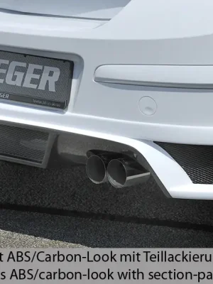 Jen Po Omezenou Doba Rieger spoiler pod zadní nárazník pro Opel Astra H 5-dvéř., hatchback, notchback r.v. 03/04-, plast ABS s povrchovou úpravou Carbon-Look, pro dvojité koncovky na obou stranách