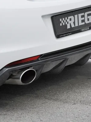 Finální Výprodej Rieger vložka zadního nárazníku pro Opel Astra J 5-dvéř., hatchback před faceliftem, plast ABS s povrchovou úpravou Carbon-Look, pro sportovní koncovky na obou stranách 140x90 mm