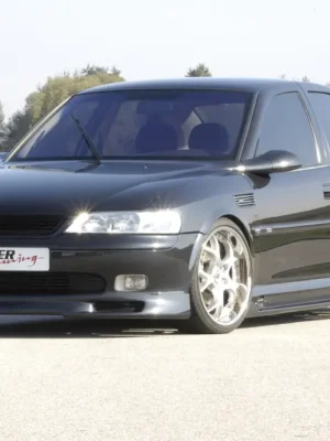 Rieger boční práh mont. strana pravá pro Opel Vectra B caravan, hatchback, notchback, plast ABS bez povrchové úpravy, s prolisem, s prolisem a dvěma výřezy Víkendová Akce