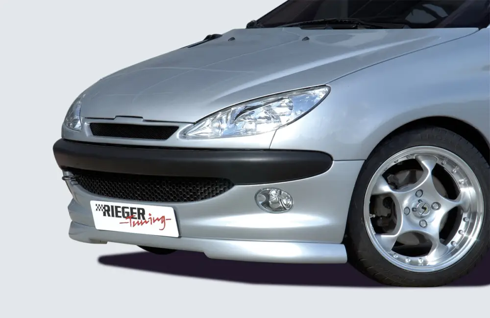 Zlevněný Rieger spoiler pod přední nárazník pro Peugeot 206 convertible CC, sedan, r.v. 09/98-05/06, plast ABS bez povrchové úpravy, určeno pro orig. menší nárazník (mimo GT)