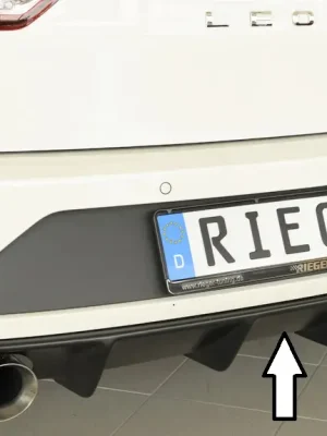 Rieger vložka zadního nárazníku pro Seat Leon FR 5F 5-dvéř. (ST/Combi) po faceliftu, plast ABS bez povrchové úpravy, pro sportovní koncovky na obou stranách 100 mm Hit Sezóny
