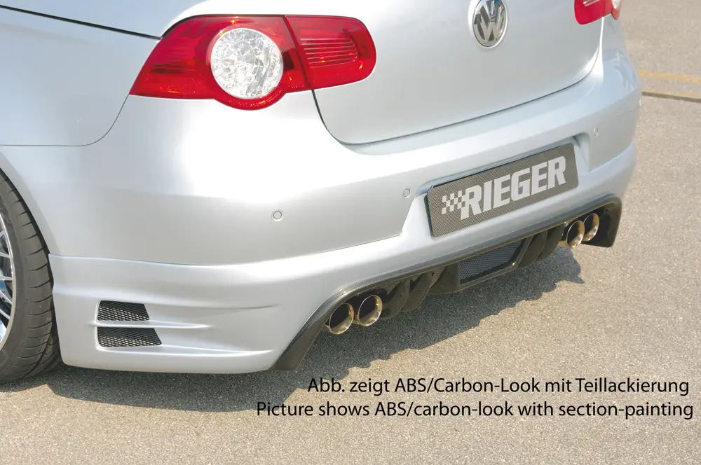 Rieger spoiler pod zadní nárazník pro Volkswagen Eos 1F kabriolet před faceliftem r.v. 04/06/-11/10, plast ABS s povrchovou úpravou Carbon-Look Jen Po Omezenou Doba