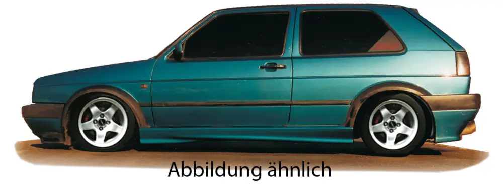 Akce Rieger boční práh mont. strana levá pro Volkswagen Golf 2 5-dvéř., r.v. 83-91, plast ABS bez povrchové úpravy, s GTI výřezem