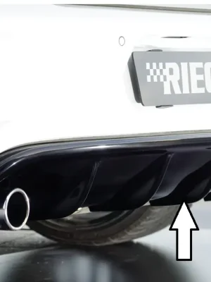 Rieger vložka zadního nárazníku pro Volkswagen Golf 6, plast ABS lakovaný do černé lesklé barvy Nová Kolekce