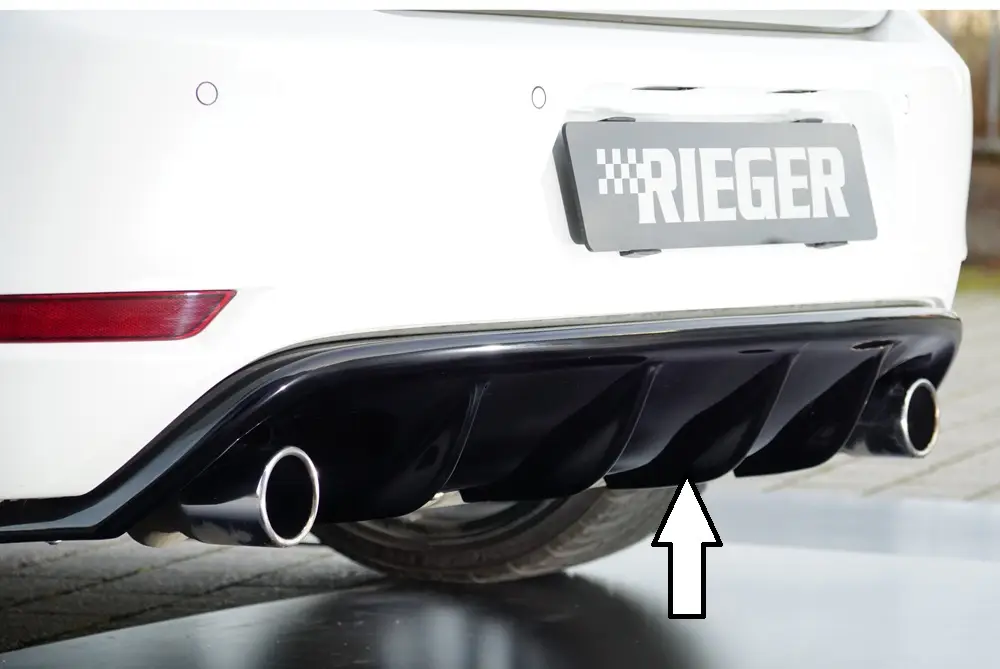 Rieger vložka zadního nárazníku pro Volkswagen Golf 6, plast ABS lakovaný do černé lesklé barvy Nová Kolekce
