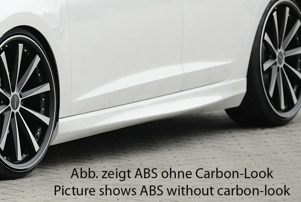 Kup Teď Rieger boční práh mont. strana levá pro Volkswagen Golf 7 vč. GTD, GTI, R 3-dvéř., 5-dvéř., r.v. 04/13-, 06/13-, 10/12-, 12/13-, plast ABS s povrchovou úpravou Carbon-Look