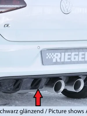 Rieger vložka zadního nárazníku pro Volkswagen Golf 7 R 3-dvéř., 5-dvéř. před faceliftem, plast ABS bez povrchové úpravy Vysoce Kvalitní