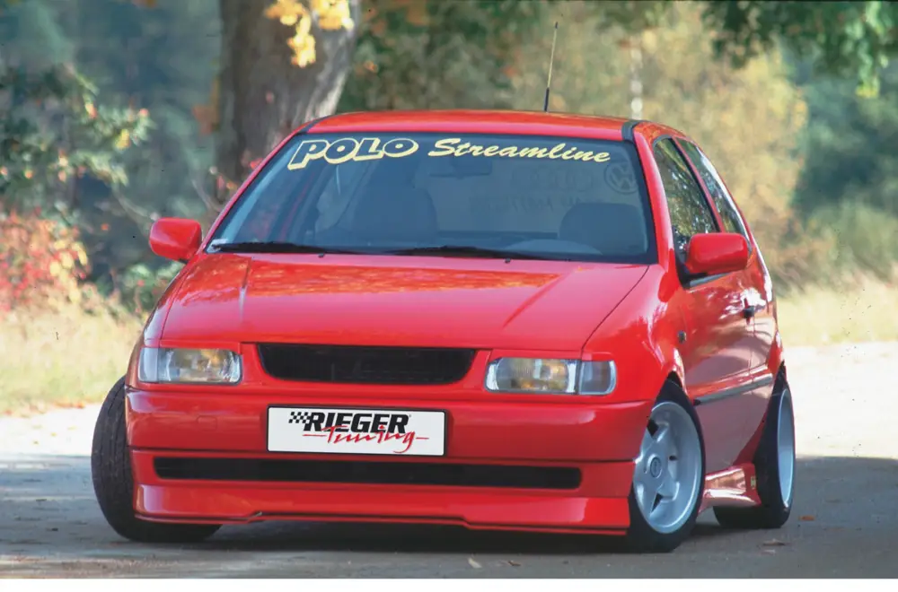 Levný Rieger lipa pod přední nárazník pro Volkswagen Polo 4 6N 3-dvéř., 5-dvéř., 10/94-01, plast ABS bez povrchové úpravy
