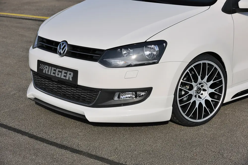 Rieger spoiler pod přední nárazník pro Volkswagen Polo 6 6R 3-dvéř., 5-dvéř. před faceliftem, r.v. 04/09-01/14, plast ABS bez povrchové úpravy, bez žebrování Akce