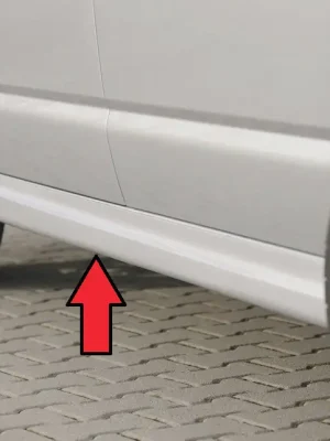 Rieger boční práh mont. strana levá pro Volkswagen T5 busvč. faceliftu, r.v. 04/03-08/09, 09/09-, plast ABS bez povrchové úpravy Super Cena