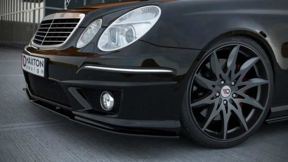 Maxton Design spoiler pod přední nárazník pro Mercedes třída E W211, černý lesklý plast ABS, facelift, r.v. 2006-2009 Horká Nabídka