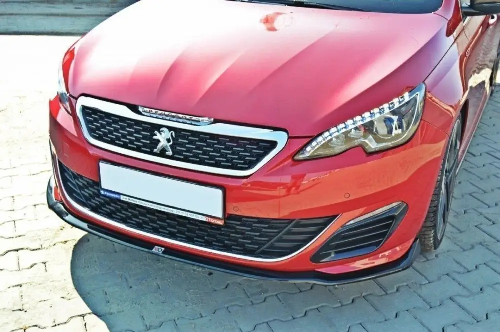 Maxton Design spoiler pod přední nárazník ver.1 pro Peugeot 308 Mk2 GTI, černý lesklý plast ABS Výhodná Nabídka