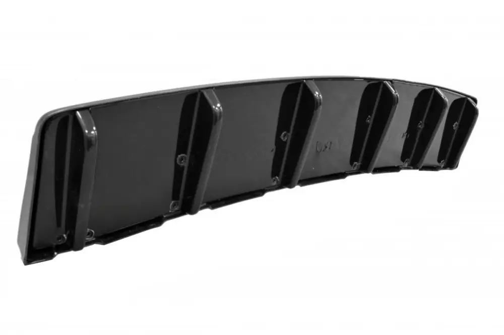 Ihned K Objednání Maxton Design středový spoiler zadního nárazníku s žebrováním pro Audi S6 C7, černý lesklý plast ABS