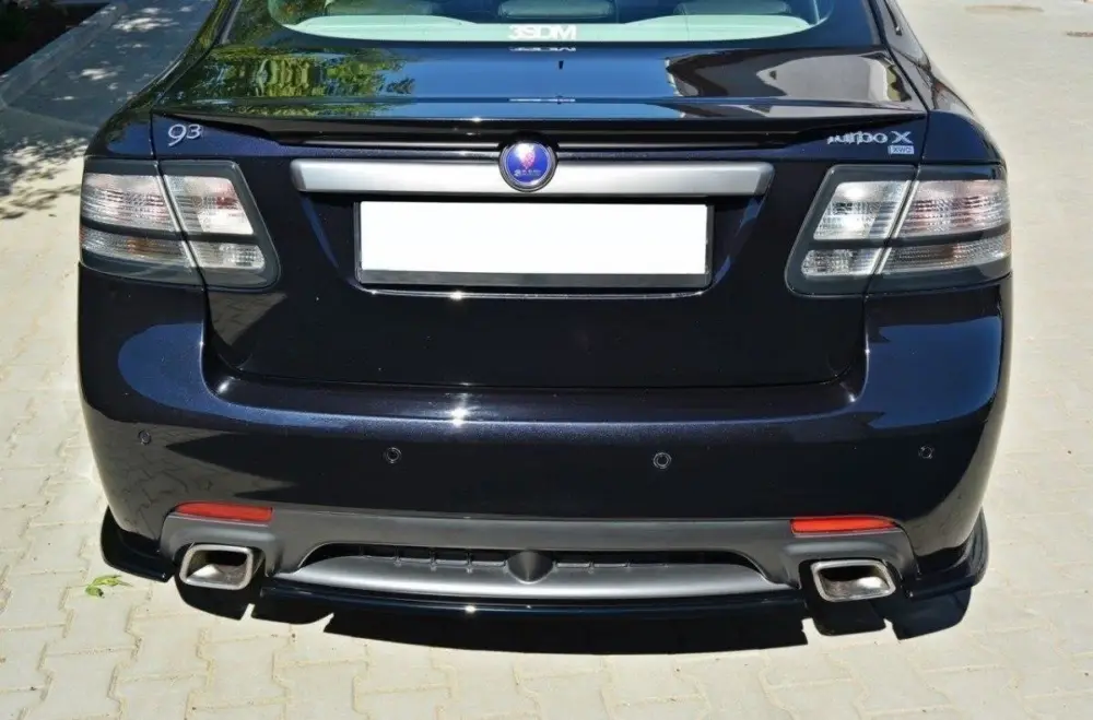 Zlevněný Maxton Design středový spoiler zadního nárazníku pro Saab 9-3 Turbo X, černý lesklý plast ABS