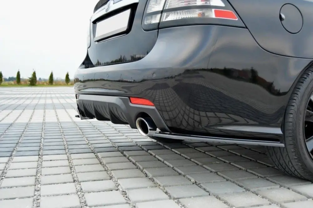 Vrácení Zdarma Maxton Design boční difuzory pod zadní nárazník pro Saab 9-3 Aero/Mk2 Facelift, černý lesklý plast ABS