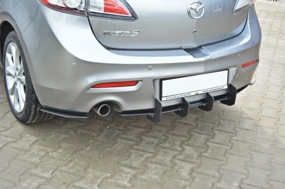 Maxton Design difuzor zadního nárazníku s bočními nástavci pro Mazda 3 Mk2, plast ABS bez povrchové úpravy Akční Cena