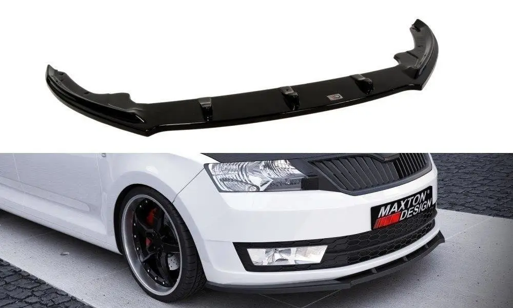 Pouze Dnes Maxton Design spoiler pod přední nárazník pro Škoda Rapid, plast ABS bez povrchové úpravy